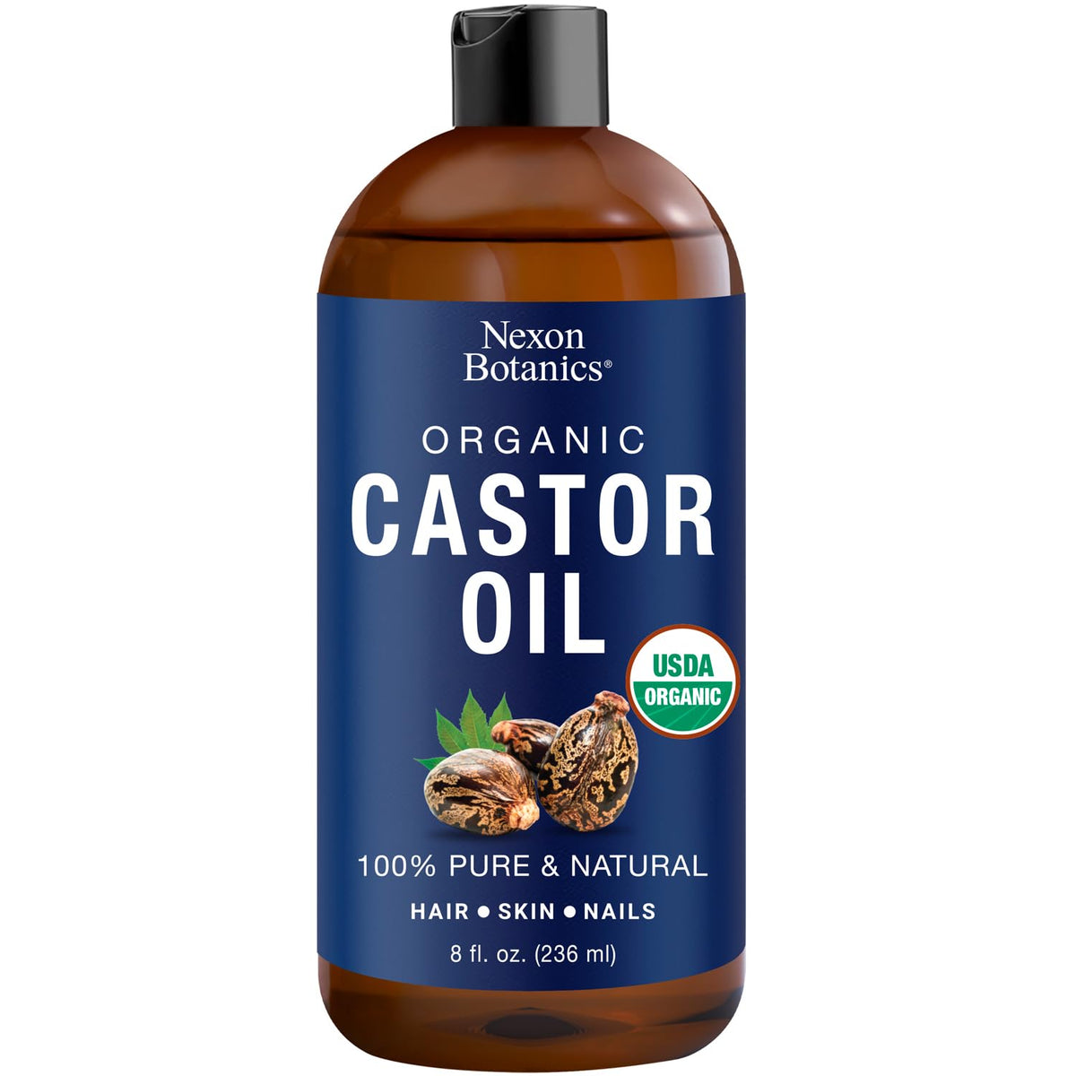 Huile de ricin bio pour la pousse des cheveux – 236 ml