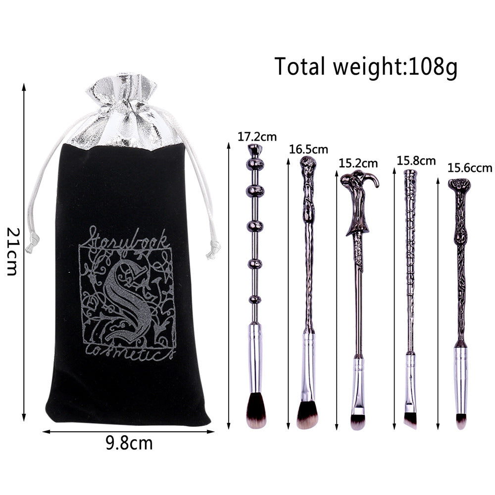 5-Piece Makeup Brush Set for Eye Makeup – Rose Gold & Black