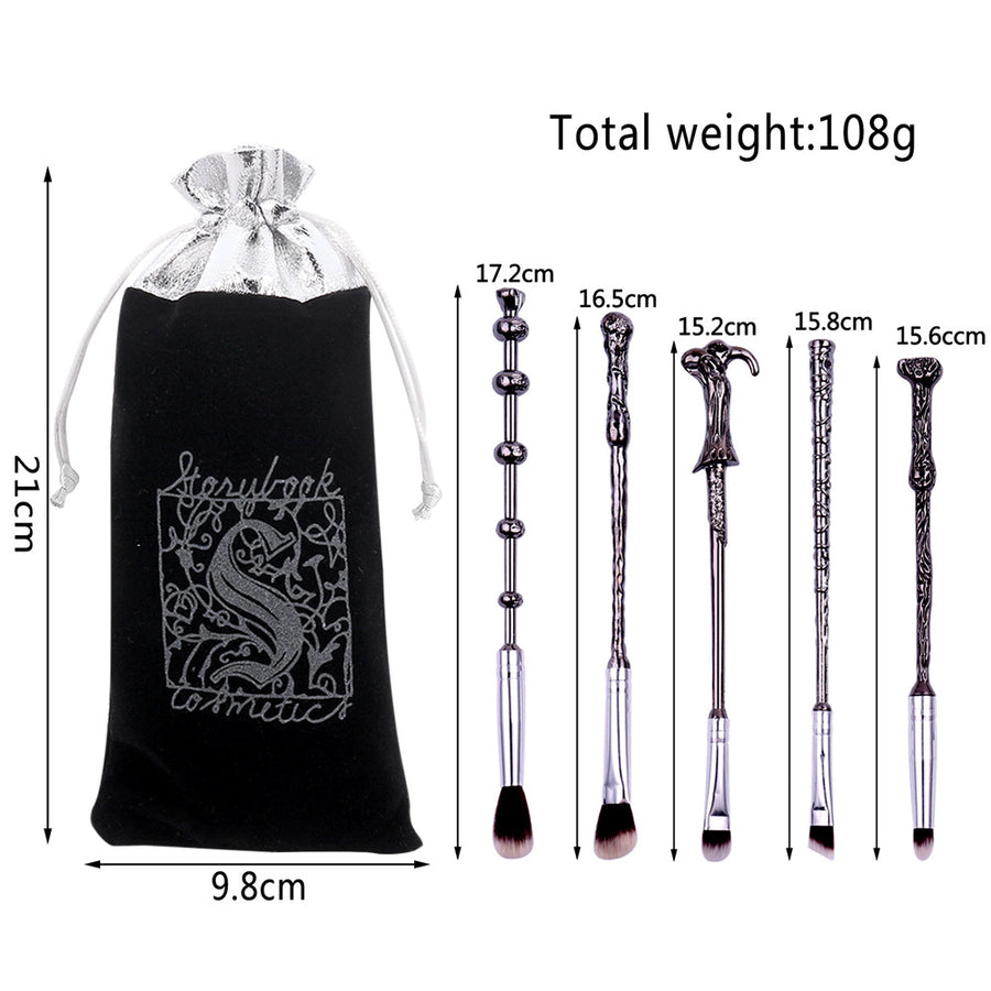 5-Piece Makeup Brush Set for Eye Makeup – Rose Gold & Black