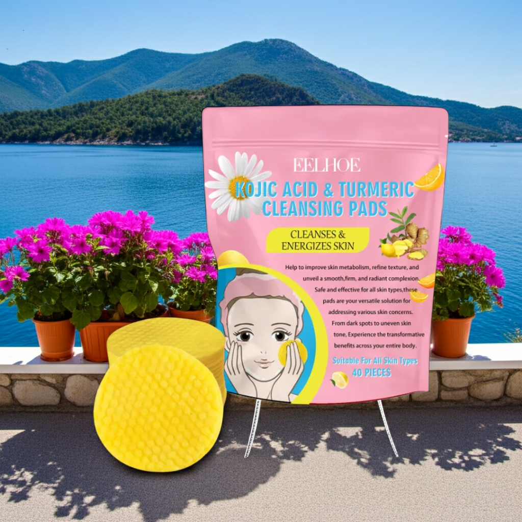 Kojic Acid & Turmeric Glow Cleansing Pads – Soin Éclat & Anti-Taches