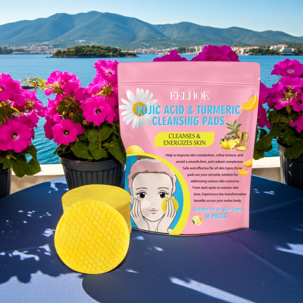 Kojic Acid & Turmeric Glow Cleansing Pads – Soin Éclat & Anti-Taches