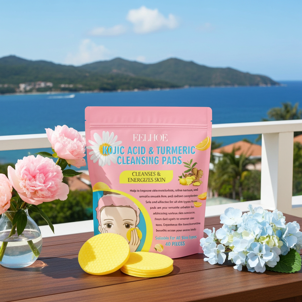 Kojic Acid & Turmeric Glow Cleansing Pads – Soin Éclat & Anti-Taches